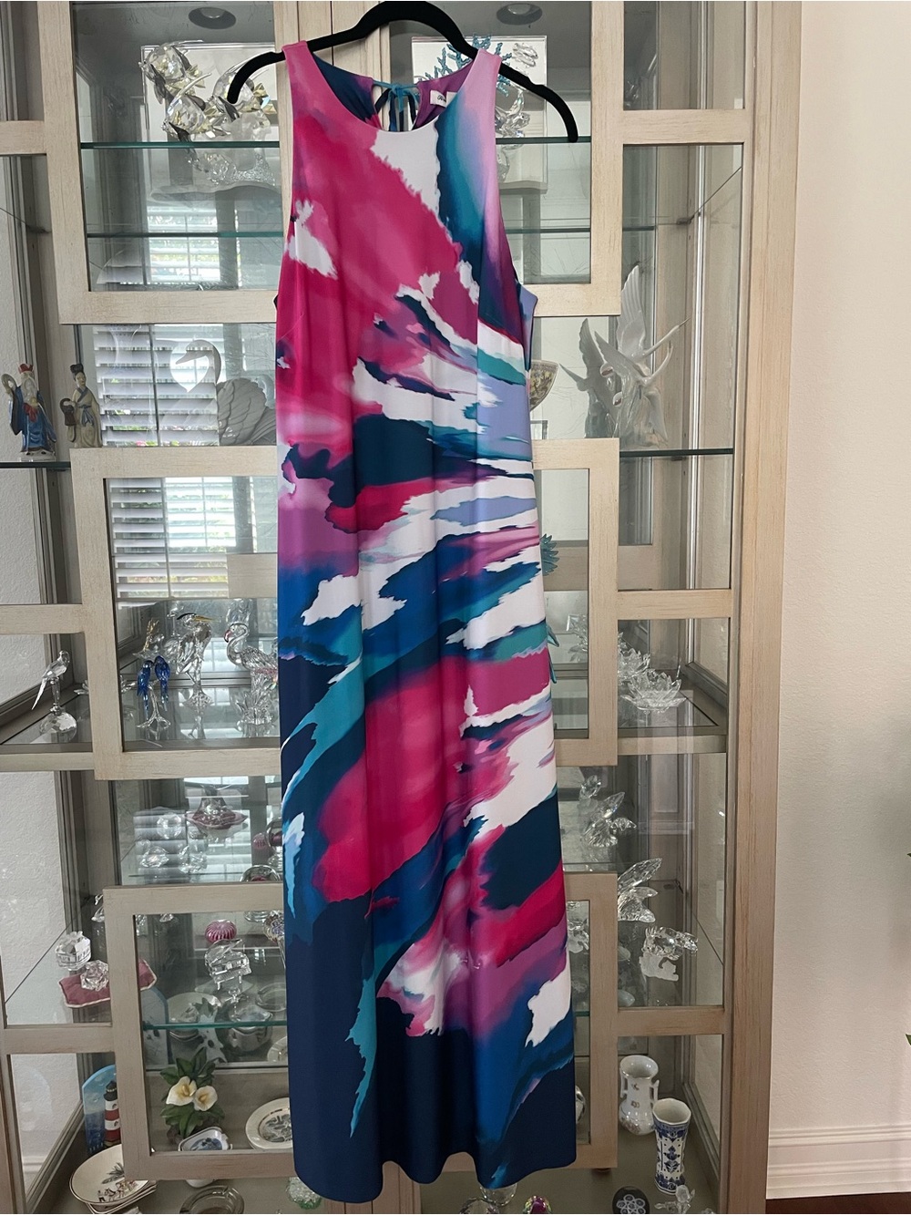 NWT Tommy Bahama Pink Navy White Abstract Print Maxi Dress